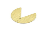 Brass Circle Charm, 8 Textured Raw Brass Pizza Slice Charms With 2 Holes, Blanks, Connectors (30x26x0.80mm) M186