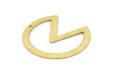 Brass Circle Charm, 8 Textured Raw Brass Pizza Slice Pendants With 1 Hole, Findings (37x34x0.80mm) M188