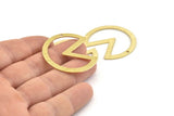 Brass Circle Charm, 8 Textured Raw Brass Pizza Slice Pendants With 1 Hole, Findings (37x34x0.80mm) M188