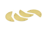 Brass Moon Charm, 12 Raw Brass Moon Charms With 2 Holes, Blanks (31x11x0.80mm) M194