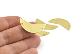 Brass Moon Charm, 12 Raw Brass Moon Charms With 2 Holes, Blanks (31x11x0.80mm) M194