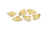 Gold Shell Charm, 12 Gold Plated Brass Sea Shell Charm With 1 Hole, Pendants, Earrings, Findings (14x20mm) D1535