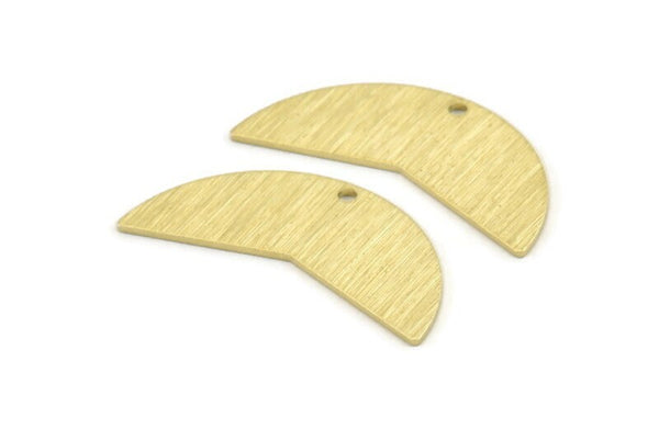 Brass Moon Charm, 12 Textured Raw Brass Moon Charms With 1 Hole, Blanks (31x11x0.80mm) M198