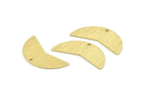 Brass Moon Charm, 12 Textured Raw Brass Moon Charms With 1 Hole, Blanks (31x11x0.80mm) M198