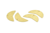 Brass Moon Charm, 12 Textured Raw Brass Moon Charms With 1 Hole, Blanks (31x11x0.80mm) M198