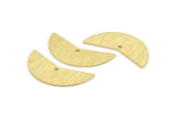 Brass Moon Charm, 12 Textured Raw Brass Moon Charms With 1 Hole, Blanks (31x11x0.80mm) M199