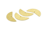 Brass Moon Charm, 12 Textured Raw Brass Moon Charms With 1 Hole, Blanks (31x11x0.80mm) M199