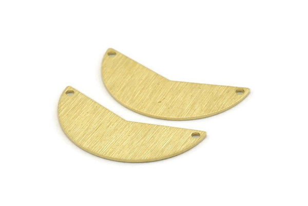 Brass Moon Charm, 12 Textured Raw Brass Moon Charms With 2 Holes, Blanks (31x11x0.80mm) M200