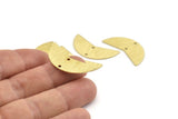 Brass Moon Charm, 12 Textured Raw Brass Moon Charms With 2 Holes, Blanks (31x11x0.80mm) M202