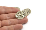 Silver Bird Charm, Antique Silver Plated Brass Bird Charms With 1 Hole, Pendants (30x22mm) N1096