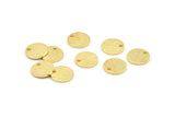 Gold Cabochon Tag, 10 Textured Gold Plated Brass Cabochon Tags With 1 Hole, Stamping Tags (10x1mm) D1377 H0907