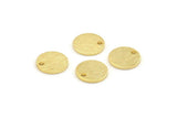 Gold Cabochon Tag, 10 Textured Gold Plated Brass Cabochon Tags With 1 Hole, Stamping Tags (10x1mm) D1377 H0907
