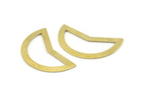 Brass Moon Blank, 10 Raw Brass Moon Stamping Blanks (38x18x0.80mm) M225