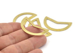 Brass Moon Blank, 10 Raw Brass Moon Stamping Blanks (38x18x0.80mm) M225