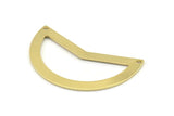 Brass Moon Charm, 10 Raw Brass Moon Charms With 2 Holes, Blanks (38x18x0.80mm) M229