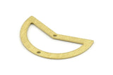 Brass Moon Charm, 10 Textured Raw Brass Moon Charms With 2 Holes, Blanks (38x18x0.80mm) M236