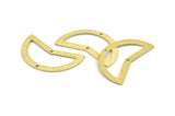 Brass Moon Charm, 10 Textured Raw Brass Moon Charms With 2 Holes, Blanks (38x18x0.80mm) M236