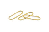 Brass Oval Charm, 50 Raw Brass Oval Rings, Connectors (25x7x0.80mm) BS 1732