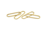Brass Oval Charm, 50 Raw Brass Oval Rings, Connectors (25x7x0.80mm) BS 1732