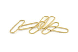 Brass Oval Charm, 50 Raw Brass Oval Rings, Connectors (25x7x0.80mm) BS 1732