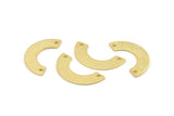 Gold Geometric Charm, 6 Textured Gold Plated Brass Semi Circle Blanks With 2 Holes, Connectors, Charms, Findings (25x12.5x5.5x0.80mm) D1532