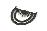 Siyah Güneş Kolye, 2 Oksitlenmiş Siyah Pirinç Güneş Kolye, 2 Halka (35x28x0,80 mm) N0971