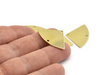 Brass Triangle Charm, 10 Raw Brass Fan Charms With 2 Holes, Connectors, Findings (30x19x0.80mm) M221