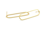 Altın Oval Küpe, 4 Altın Kaplama Pirinç Oval Küpe (50x13x1mm) D1288 A1251 Q0992