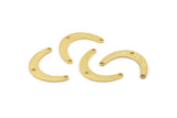 Gold Boomerang Charm, 12 Textured Gold Plated Brass Boomerang Connectors With 3 Holes, Findings (20x13x4x0.80mm) D1531
