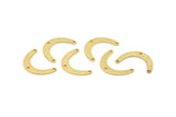 Gold Boomerang Charm, 12 Textured Gold Plated Brass Boomerang Connectors With 3 Holes, Findings (20x13x4x0.80mm) D1531