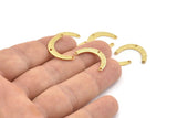 Gold Boomerang Charm, 12 Textured Gold Plated Brass Boomerang Connectors With 3 Holes, Findings (20x13x4x0.80mm) D1531
