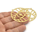 Gold Eye Charm, 2 Gold Plated Brass Eye Charms With 1 Loop, Findings (45x0.30mm) D1668