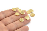 Gold Cabochon Tag, 6 Gold Plated Brass Cabochon Tags, Stamping Tags (10x1.5mm) Y187
