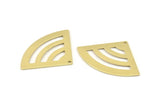 Brass Triangle Charm, 10 Raw Brass Fan Charms With 1 Hole, Stamping Blanks, Findings (40x28x0.80mm) M204