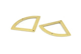 Brass Triangle Charm, 12 Raw Brass Fan Charms With 2 Holes, Connectors, Findings (40x28x0.80mm) M223