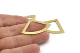 Brass Triangle Charm, 12 Raw Brass Fan Charms With 1 Hole, Stamping Blanks, Findings (40x28x0.80mm) M224