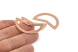 Copper Moon Blank, 10 Copper Raw Moon Stamping Blanks (38x18x0.80mm) M245