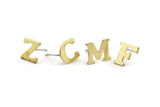 Stud Letter Earring, 8 Raw Brass Letter Alphabets, Uppercase, Letter Initial Blank For Personalized Earrings, Customize Letters
