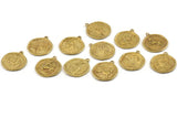 Brass Zodiac Signs, All 12 Zodiac Signs, Zodiac Sign Charms, Raw Brass, Horoscope Charms, Astrology Zodiac Charms (17x20mm) F-88