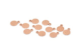 Copper Cabochon Tag, 50 Raw Copper Cabochon Tags With 1 Loop (11x8x0.80mm) M005