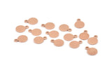 Copper Cabochon Tag, 50 Raw Copper Cabochon Tags With 1 Loop (11x8x0.80mm) M005