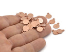 Copper Cabochon Tag, 50 Raw Copper Cabochon Tags With 1 Loop (11x8x0.80mm) M005