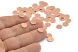 Copper Round Tag, 50 Raw Copper Round Stamping Blanks, Findings (8x0.80mm) M002