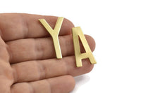 Stud Letter Earring, 8 Raw Brass Letter Alphabets, Uppercase, Letter Initial Blank For Personalized Earrings, Customize Letters