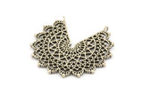 Silver Ethnic Pendant,  Antique Silver Plated Brass Ethnic Motif Pendants With 2 Loops, Findings, Charms (46x43mm) N1041