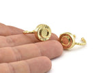 Gold Ring Settings, Gold Plated Brass Round Ring With 1 Stone Setting - Pad Size 6mm N1101