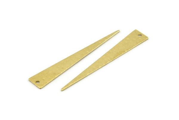 Brass Triangle Charm, 12 Hammered Raw Brass Triangle Charms With 1 Hole, Blanks (50x8x0.80mm) M275