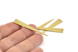 Brass Triangle Charm, 12 Hammered Raw Brass Triangle Charms With 1 Hole, Blanks (50x8x0.80mm) M275