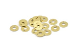 Brass Circle Charm, 50 Raw Brass Circle Charms With 1 Hole, Findings (10x0.80mm) M038