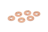 Copper Circle Charm, 50 Raw Copper Circle Connectors With 2 Holes, Findings (10x0.80mm) M013